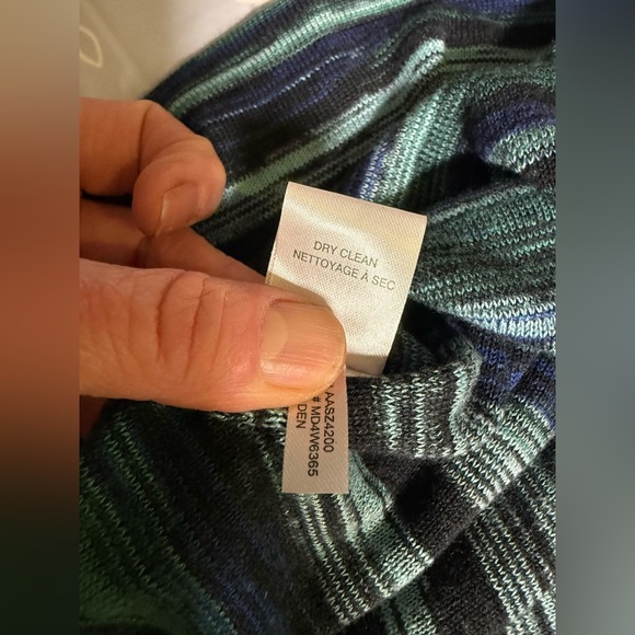 MARC NEW YORK Blue and Green Striped tank knit pleated midi dress size S - Picture 12 of 14